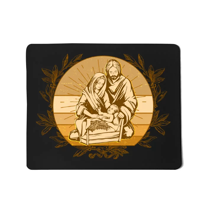 Vintage Christmas Nativity Scene Mousepad