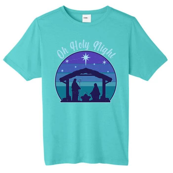 Vintage Christmas Oh Holy Night Nativity Scene ChromaSoft Performance T-Shirt