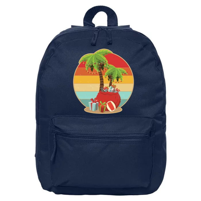 Vintage Christmas Palm Tree and Presents Christmas In July 16 in Basic Backpack