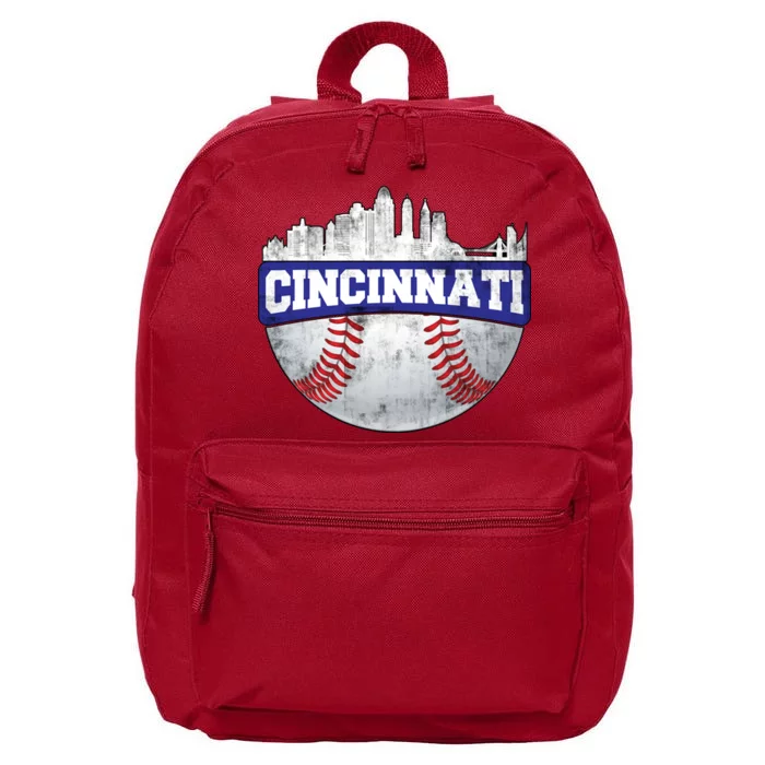 Vintage Cincinnati Ohio Baseball City 16 in Basic Backpack