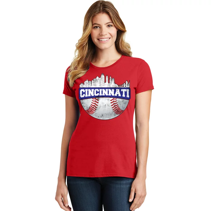 Vintage Cincinnati Ohio Baseball City Women's T-Shirt