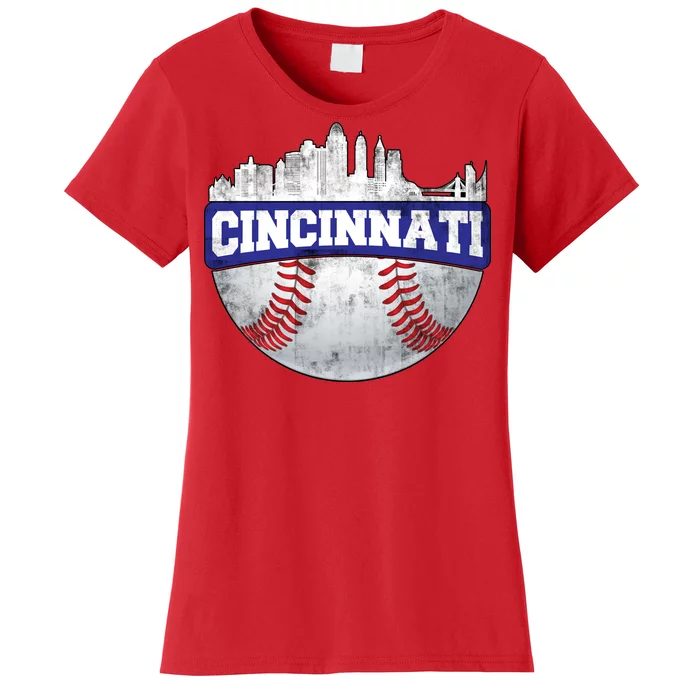 Vintage Cincinnati Ohio Baseball City Women's T-Shirt