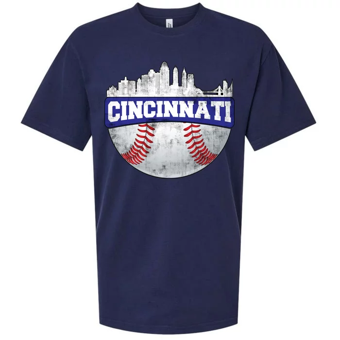 Vintage Cincinnati Ohio Baseball City Sueded Cloud Jersey T-Shirt