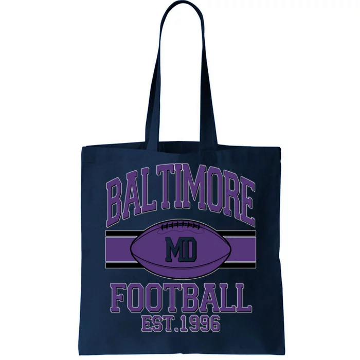 Vintage Classic Baltimore Maryland Ravens Football EST1996 Tote Bag