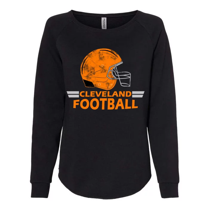 Vintage Cleveland Football Helmet Womens California Wash Sweatshirt