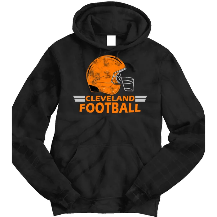 Vintage Cleveland Football Helmet Tie Dye Hoodie