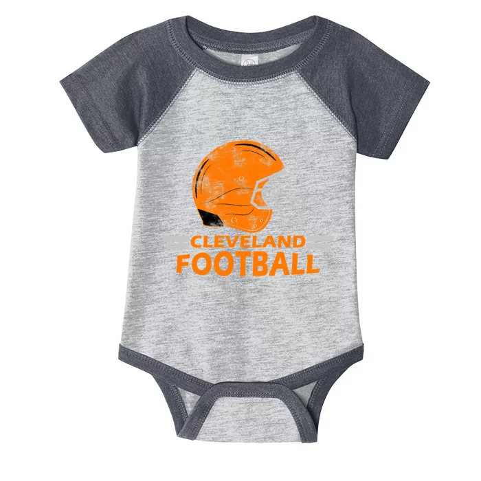 Vintage Cleveland Football Helmet Infant Baby Jersey Bodysuit