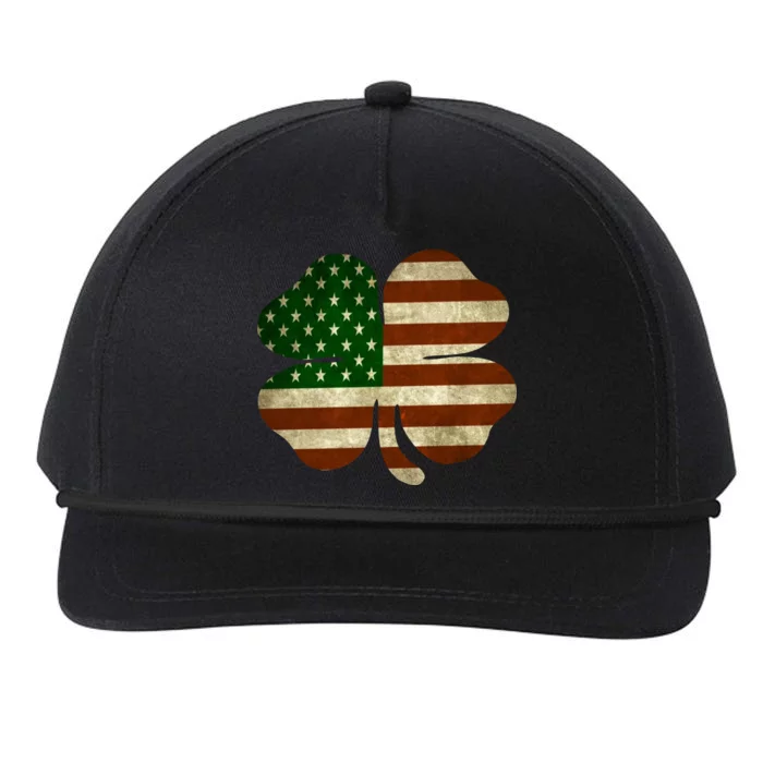 Vintage Clover Irish American Flag Snapback Five-Panel Rope Hat