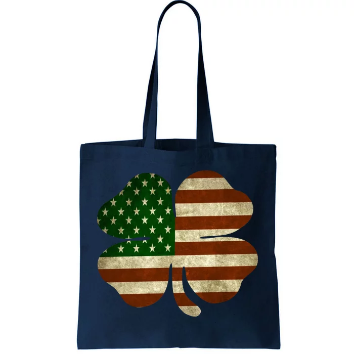 Vintage Clover Irish American Flag Tote Bag