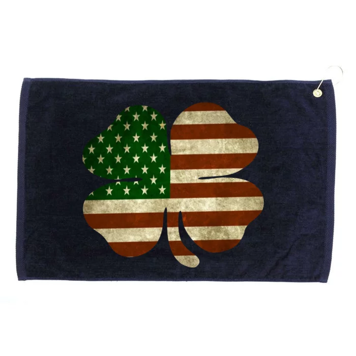 Vintage Clover Irish American Flag Grommeted Golf Towel