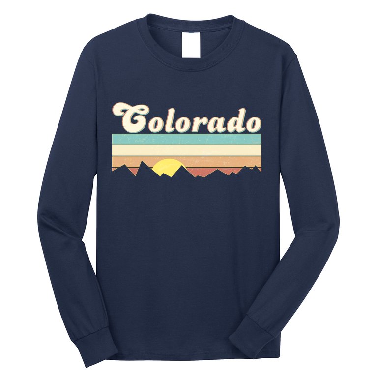 Vintage Colorado Mountain Sunset Long Sleeve Shirt