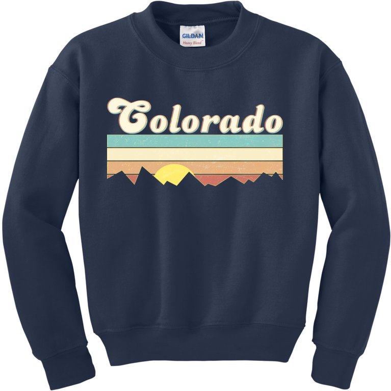 Vintage Colorado Mountain Sunset Kids Sweatshirt