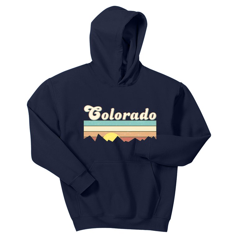 Vintage Colorado Mountain Sunset Kids Hoodie