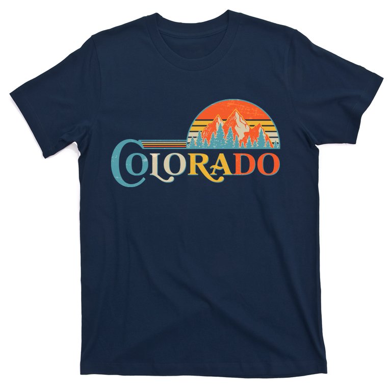 Vintage Colorado Retro Colors Sun Mountains T-Shirt