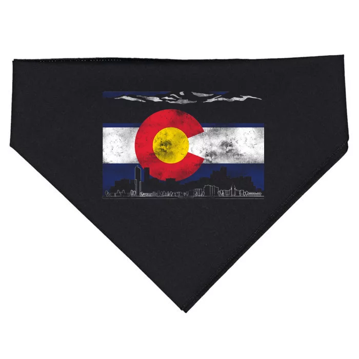 Vintage Colorado Skyline Flag USA-Made Doggie Bandana