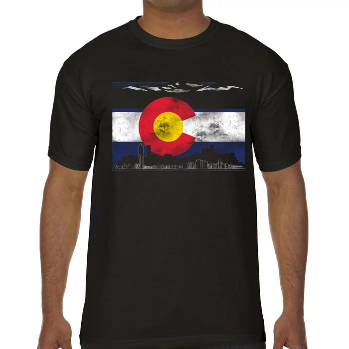 Vintage Colorado Skyline Flag Comfort Colors T-Shirt