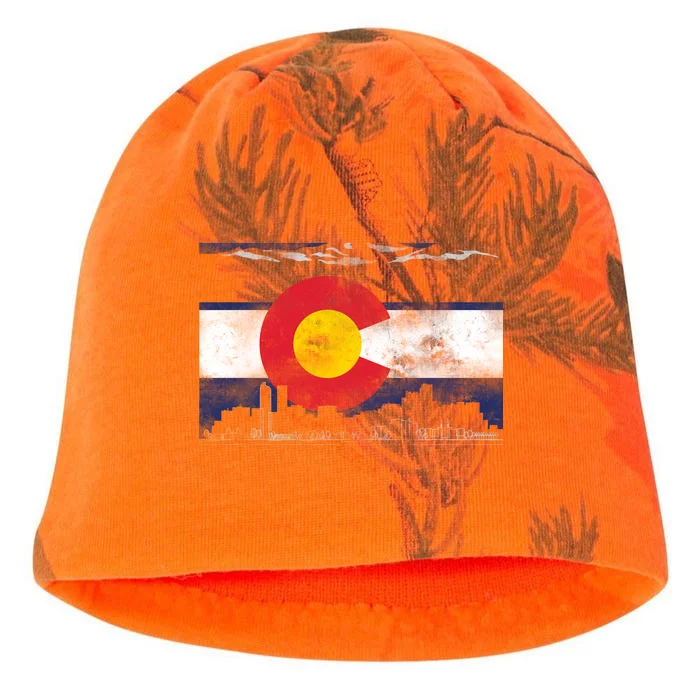 Vintage Colorado Skyline Flag Kati - Camo Knit Beanie