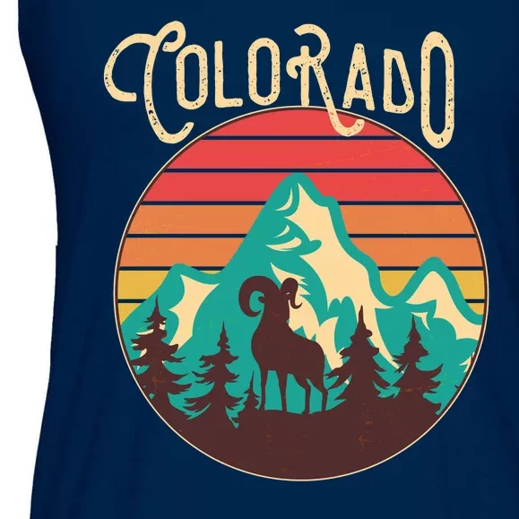 Vintage Colorado Wilderness Emblem Ladies Essential Flowy Tank