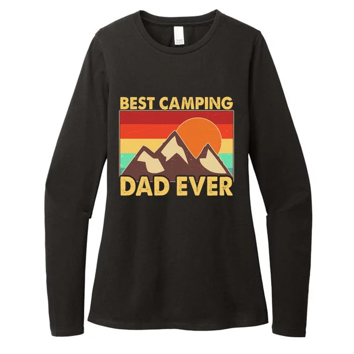 Vintage Colors Best Camping Dad Ever Womens CVC Long Sleeve Shirt