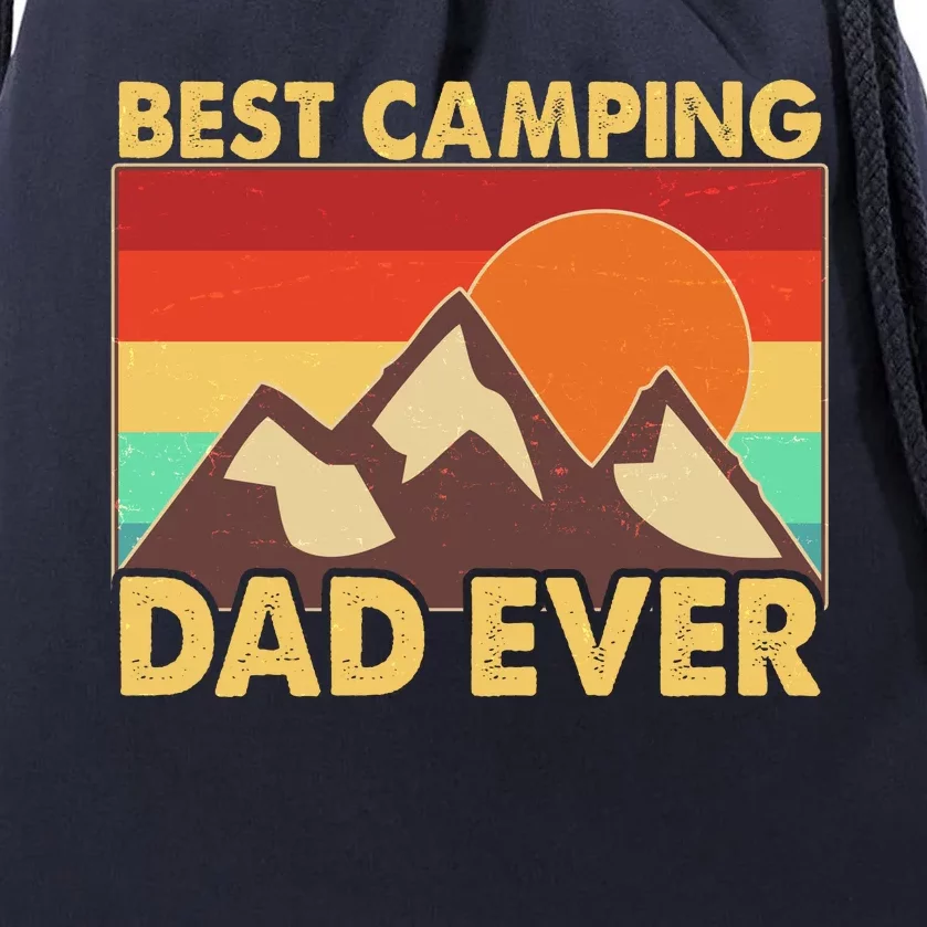 Vintage Colors Best Camping Dad Ever Drawstring Bag