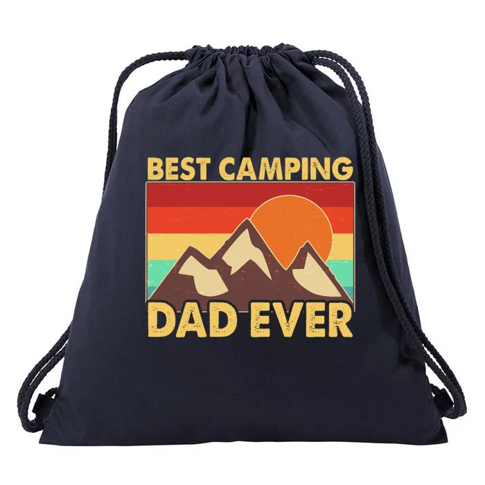 Vintage Colors Best Camping Dad Ever Drawstring Bag