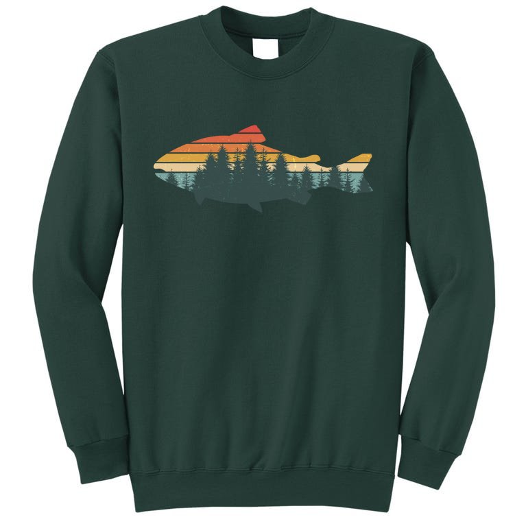 Vintage Colors Forest Bass Fish Tall Sweatshirt