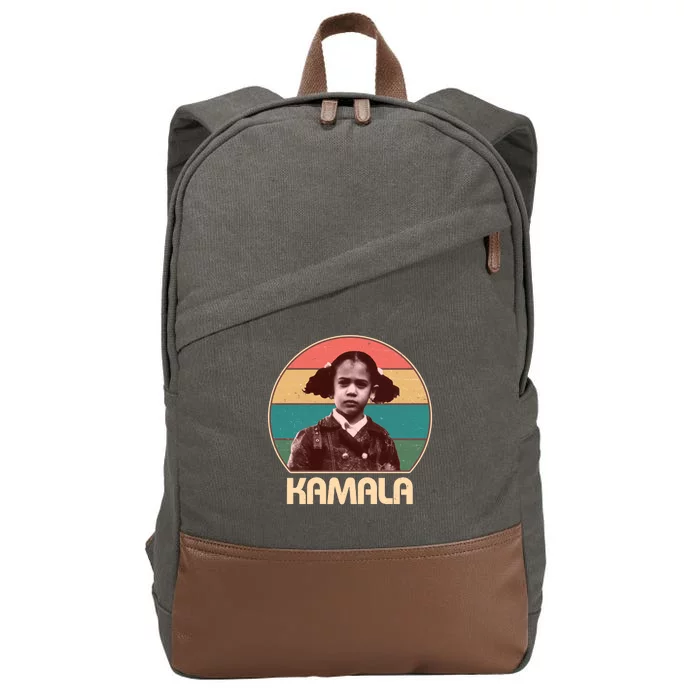 Vintage Colors Kamala Harris Childhood Photo Cotton Canvas Backpack