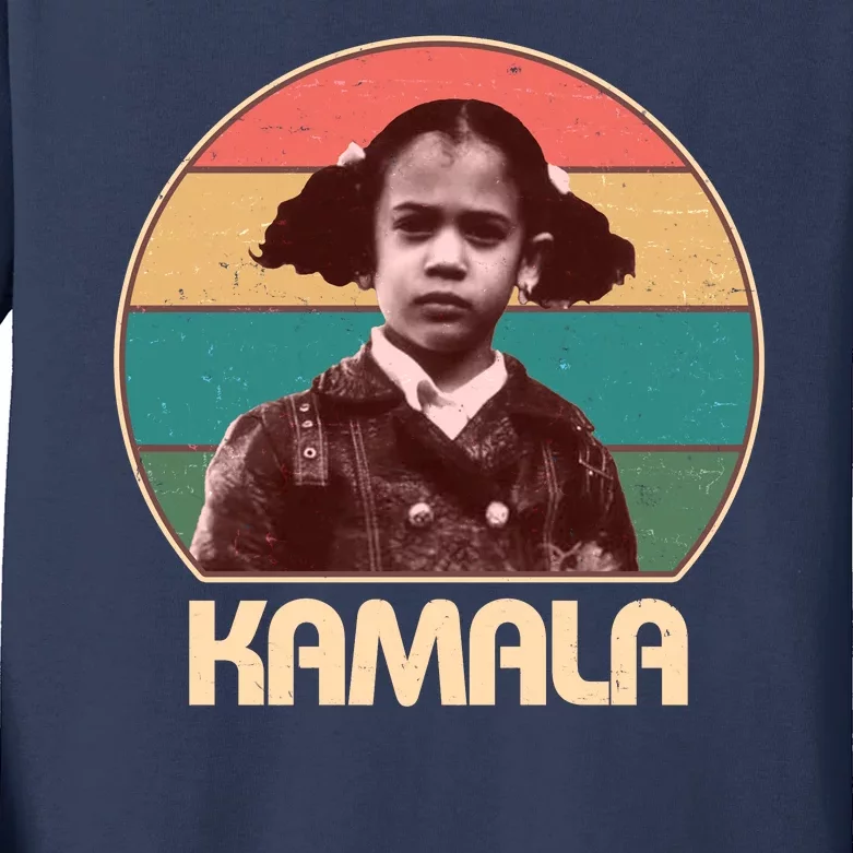 Vintage Colors Kamala Harris Childhood Photo Kids Long Sleeve Shirt