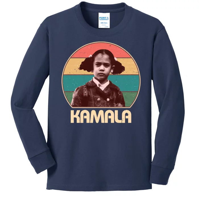 Vintage Colors Kamala Harris Childhood Photo Kids Long Sleeve Shirt