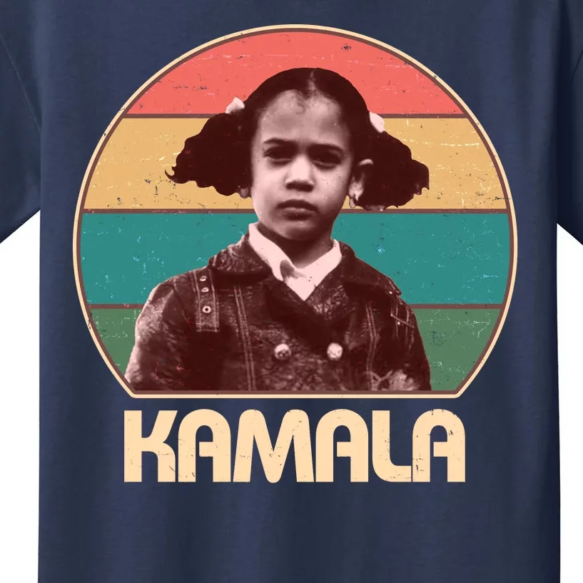 Vintage Colors Kamala Harris Childhood Photo Kids T-Shirt