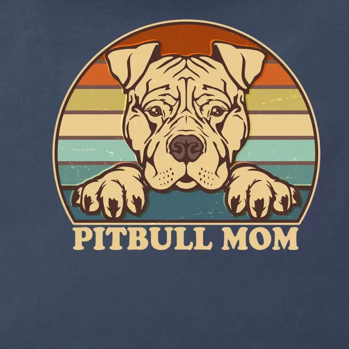 Vintage Colors Pitbull Mom Zip Tote Bag