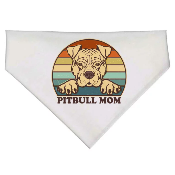 Vintage Colors Pitbull Mom USA-Made Doggie Bandana