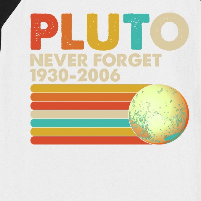 Vintage Colors Pluto Never Forget 1930-2006 Baseball Sleeve Shirt