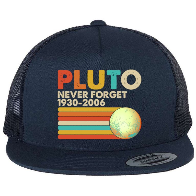 Vintage Colors Pluto Never Forget 1930-2006 Flat Bill Trucker Hat