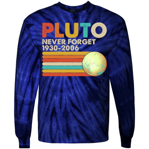 Vintage Colors Pluto Never Forget 1930-2006 Tie-Dye Long Sleeve Shirt