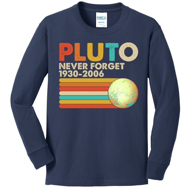 Vintage Colors Pluto Never Forget 1930-2006 Kids Long Sleeve Shirt