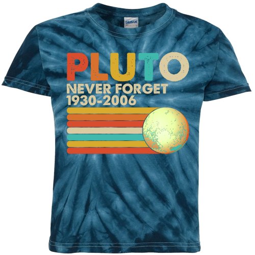 Vintage Colors Pluto Never Forget 1930-2006 Kids Tie-Dye T-Shirt