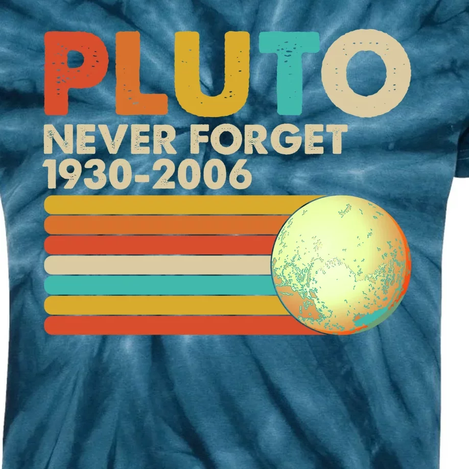 Vintage Colors Pluto Never Forget 1930-2006 Kids Tie-Dye T-Shirt