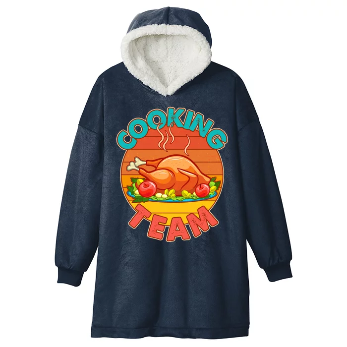 Vintage Cooking Team Emblem Hooded Wearable Blanket