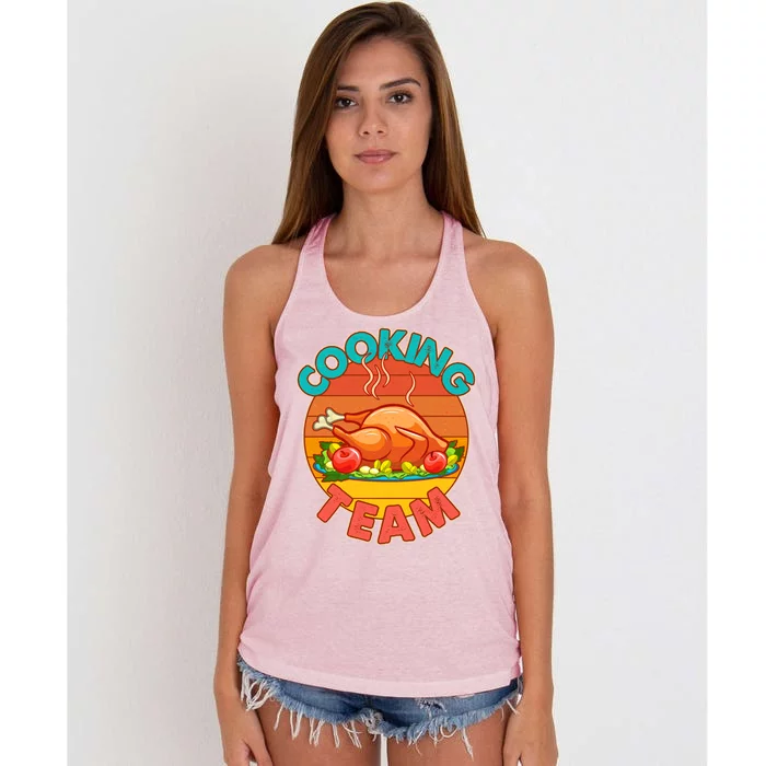 Vintage Cooking Team Emblem Women's Knotted Racerback Tank