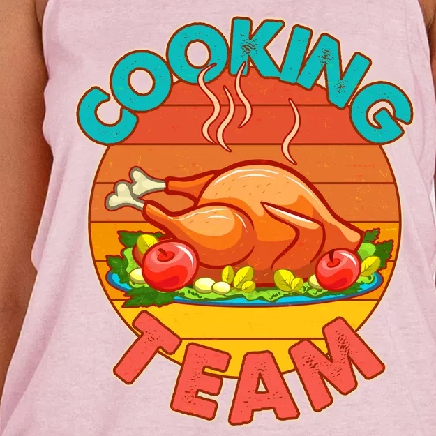 Vintage Cooking Team Emblem Women's Knotted Racerback Tank