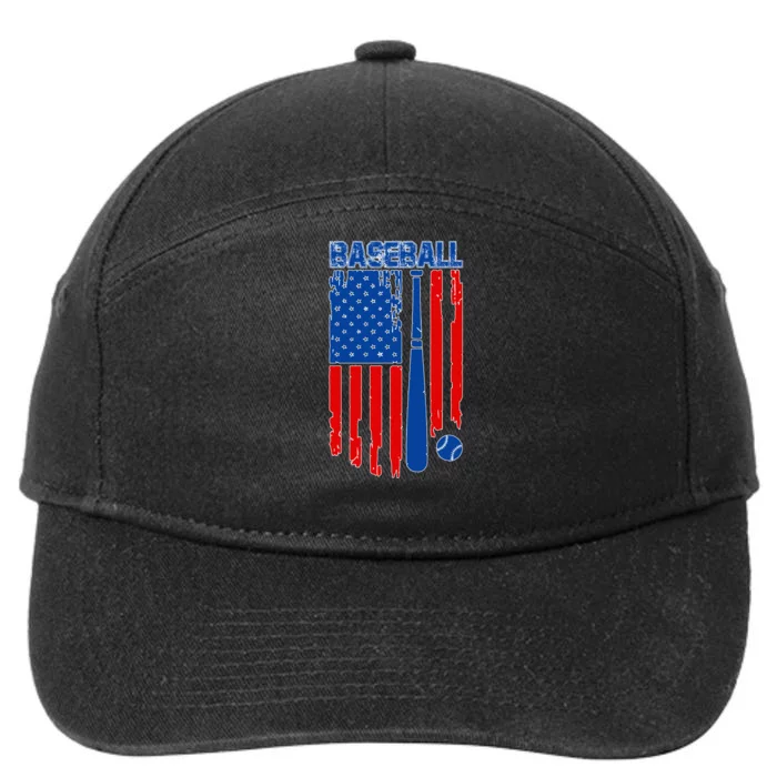 Vintage Cool Baseball American Flag 7-Panel Snapback Hat