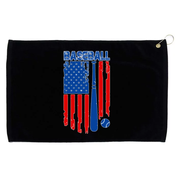 Vintage Cool Baseball American Flag Grommeted Golf Towel