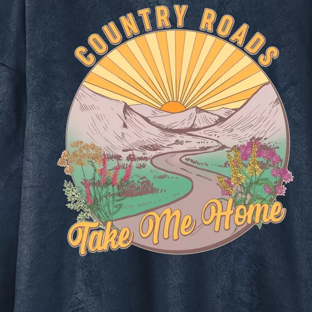 Vintage Country Roads Take Me Home Hooded Wearable Blanket