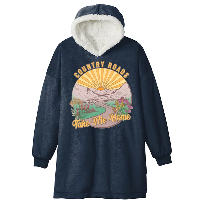 Vintage Country Roads Take Me Home Hooded Wearable Blanket