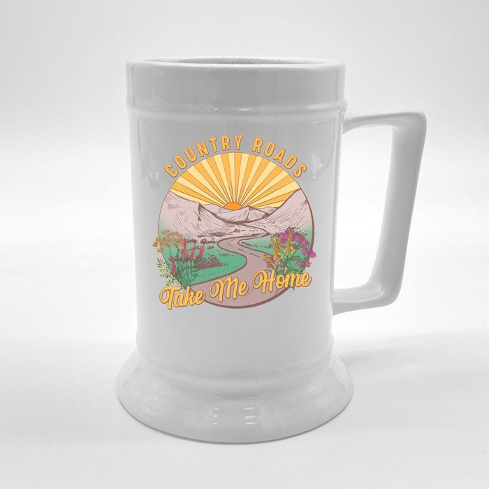 Vintage Country Roads Take Me Home Front & Back Beer Stein