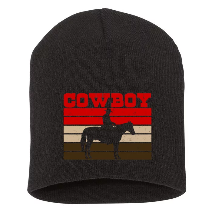 Vintage Cowboy Logo Short Acrylic Beanie