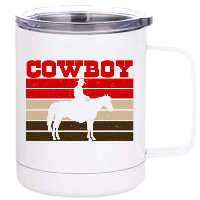 Vintage Cowboy Logo Front & Back 12oz Stainless Steel Tumbler Cup