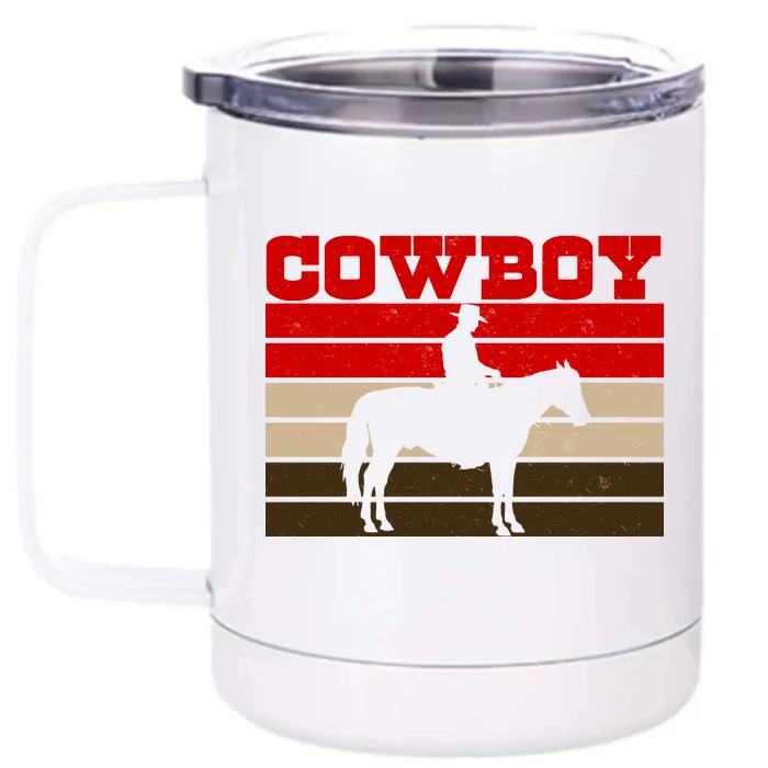 Vintage Cowboy Logo Front & Back 12oz Stainless Steel Tumbler Cup