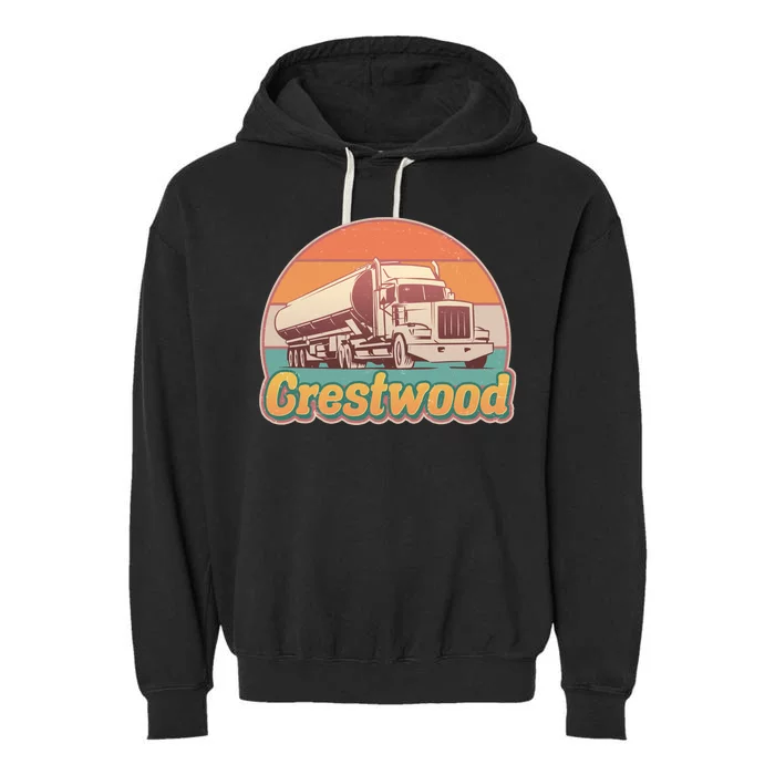 Vintage Crestwood Tanker Truck Garment-Dyed Fleece Hoodie